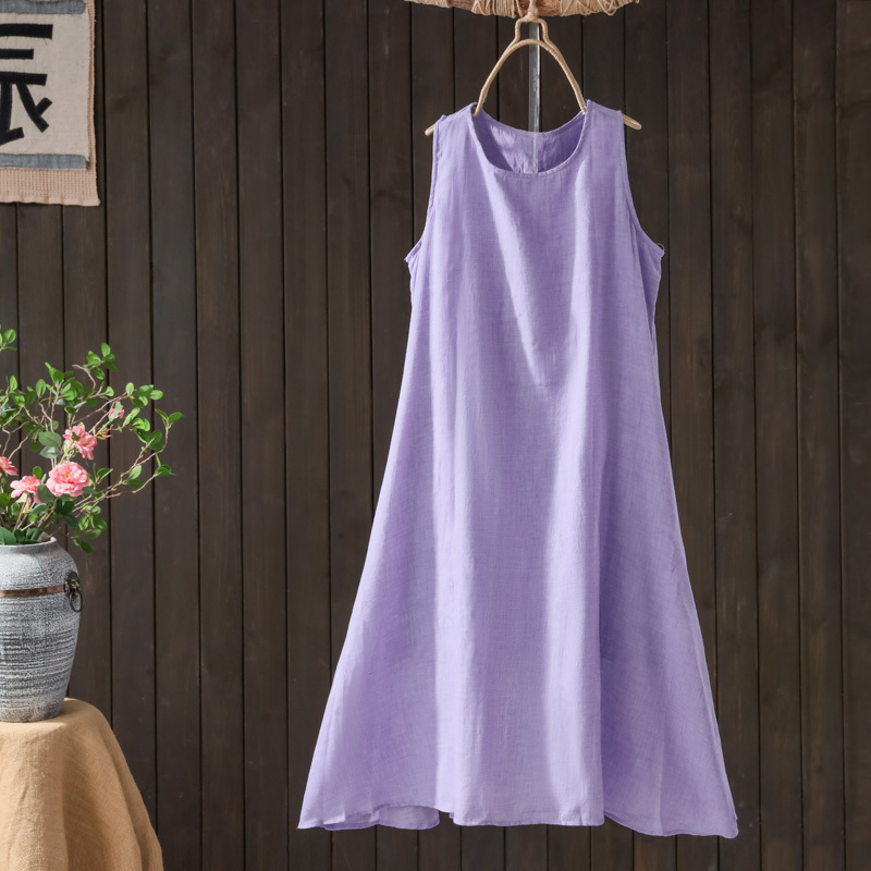 Xichen Produces a Double-Layer Cotton Vest Dress for Women, a New Summer Sleeveless Base Dress That Is Slimming and Pullover Mid-Length Dress Xichen Produces a Double-Layer Cotton Vest Dress for Women, a New Summer Sleeveless Base Dress That Is Slimming and Pullover Mid-Length Dress