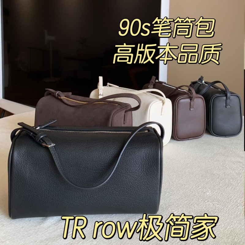 Tr Original Imported Row Calfskin 90S Pen Holder Bag Sheepskin Pencil Case Bag Handbag Underarm Suede Small Square Bag