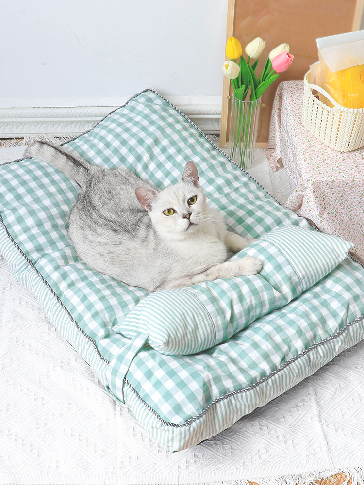 INS Red cat's nest pet bed Fadodog bed can be removed for four seasons of universal cat bed dog cushion