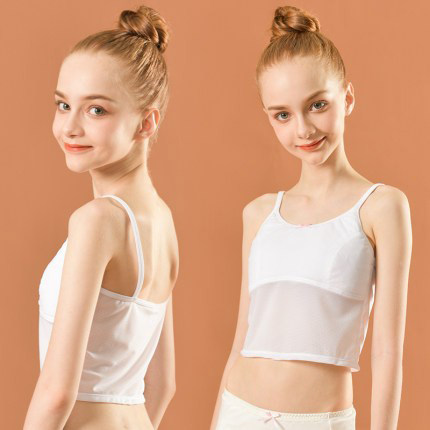 Girls' vests during summer development wear thin suspenders Primary school students anti-bumps inside wear girls' child growth bras