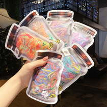 Korean version of small rubber band female hair rope Hairband Korean leather cover head rope cute female female disposable black headwear