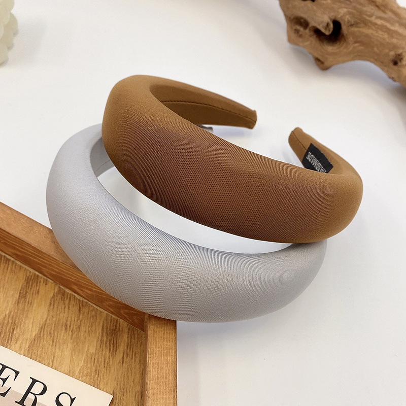 images 43:Milk-colored sponge high-cranial top hair hoop female wash face hoop retro French high-fashioned hair bundle hairpin chuckle headdress autumn winter