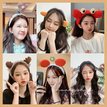 South Korea Net red face wash hair band hair band female pressure hair non-slip hair bundle hair card simple tie hair belt plush headgear