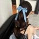 Denim long webbing moon twist clip Summer sweet and cool western denim bow ribbon streamer moon dense tooth twist clip