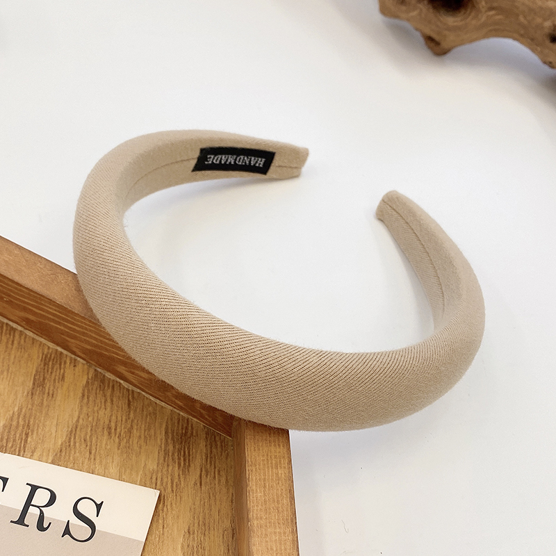 images 2:Milk-colored sponge high-cranial top hair hoop female wash face hoop retro French high-fashioned hair bundle hairpin chuckle headdress autumn winter