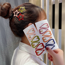 Five-pointed star hairclip Rainbow Line banghai clip edge clip simple one-word clip ins Net red clip headgear girl hair card