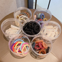 Korean telephone line Hairband female tie hair rubber band No Trace ins head rope net red hair rope headgear simple leather case