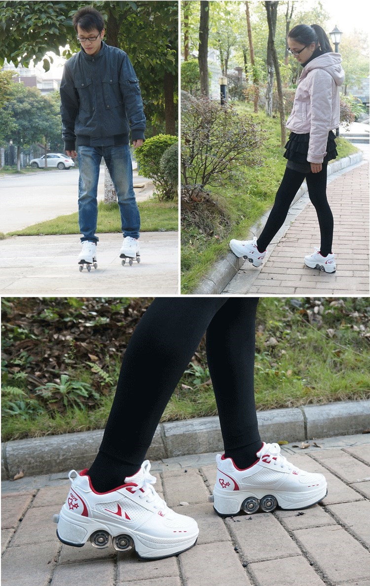 Giày thể thao, bốn mùa, trượt ván, sản phẩm mới, học sinh rung, heelys, cô gái, học sinh, hai bánh, mùa xuân, mùa thu, mùa thu, giày trượt - Trượt băng / Trượt / Thể thao mạo hiểm scooter