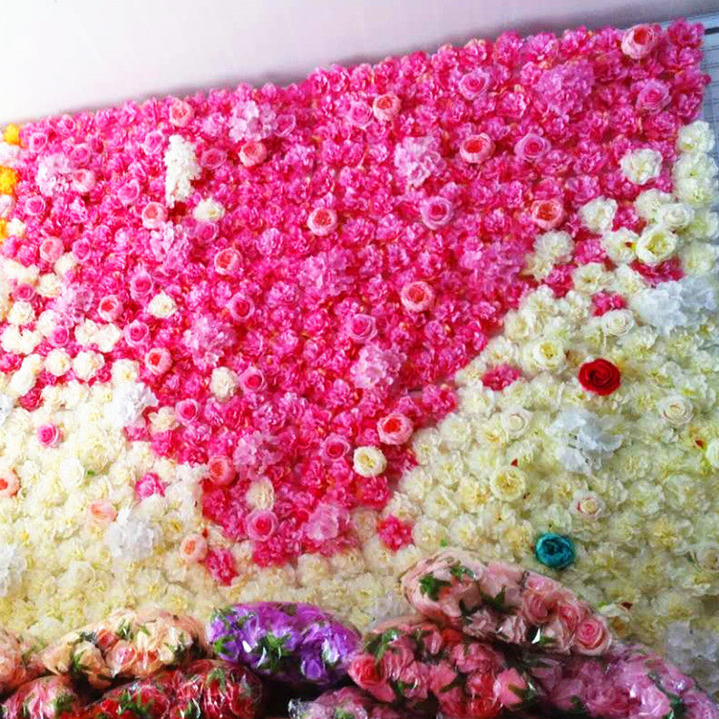 Simulation flower wall peony silk flower daisy chrysanthemum arrangement decoration wall for New Year's Day New Year Festival stage