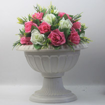 Wedding silk cloth simulation rose road guide fake flower opening wedding Roman style guide road frame decoration props