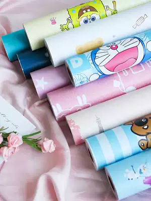 Self-adhesive wallpaper cartoon college student dormitory bedroom waterproof and moisture-proof wallpaper home bedroom warm self-adhesive wallpaper