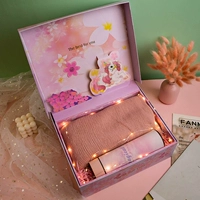 Умный розовый стакан, шарф, подарочная коробка