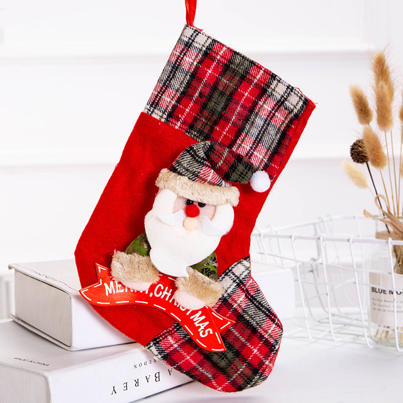 Christmas Christmas decorations old people socks children's candy gift bag Christmas gift bag pendant hanging socks