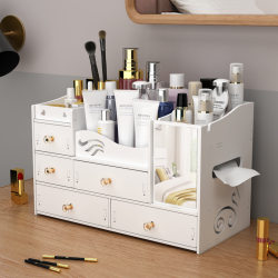 Desktop Large Capacity Acrylic Cosmetic Storage Box Jewelry Skin Care Products Lipstick Drawer Style Makeup Brush Storage Rack