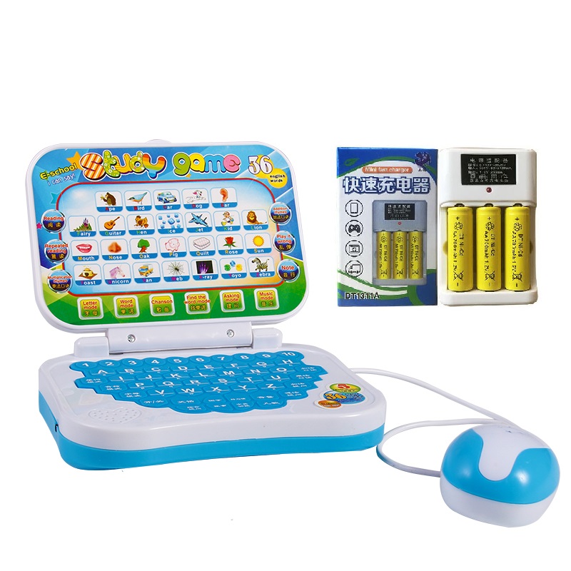 Ordinary 268 (Charging Board) Blue Keyboard & 268 Learning Contentschildren Toys computer Imitation of true and false notebook tablet PC Model simulation keyboard Play the family Early reading Point reader