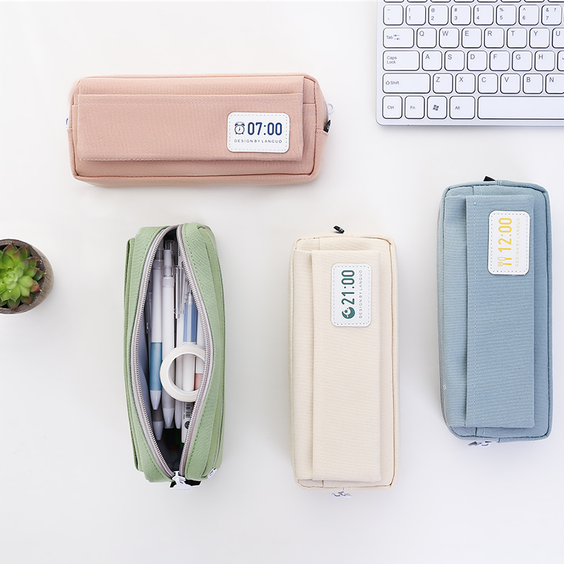 Simple Japanese pencil case 2021 new popular creative student stationery box male junior high school students simple pencil case female