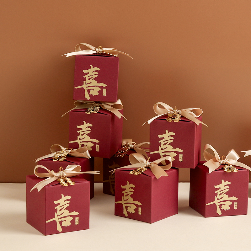 Wedding candy box high-end wedding empty box creative Chinese style wedding gift special packaging candy paper bag box portable