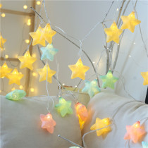 Christmas decoration Colorful lights Flashing lights String lights Star lights string lights Hanging lights Room bedroom scene layout Star lights starry sky