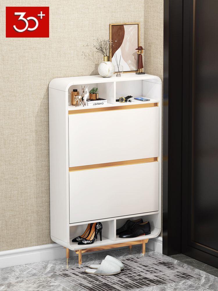 Nordic household ultra-thin shoe cabinet 17cm small apartment type dump type shoe cabinet household door large capacity simple and modern