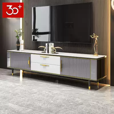 Italian rock board light luxury TV cabinet coffee table combination modern simple small apartment living room TV cabinet floor cabinet High