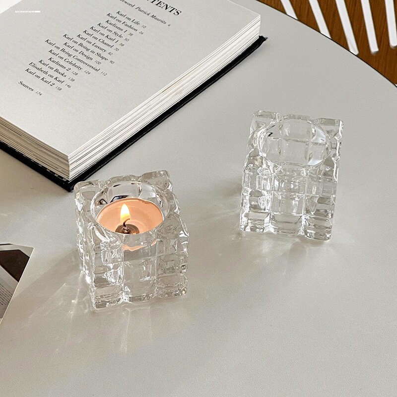 Scented lavender small glass candle cup Home vertical striped candle holder Festive Accompanied scented scented candle empty bottle-Taobao