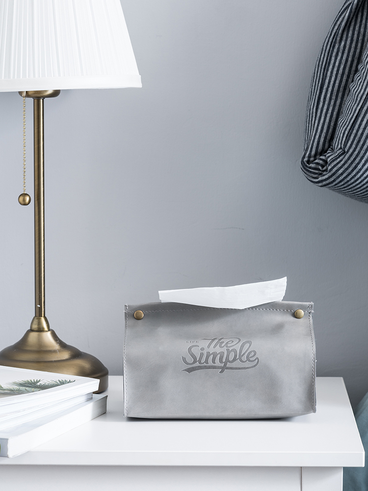 Original leather ins toilet paper box Nordic tissue box Living room creative household European car tissue bag