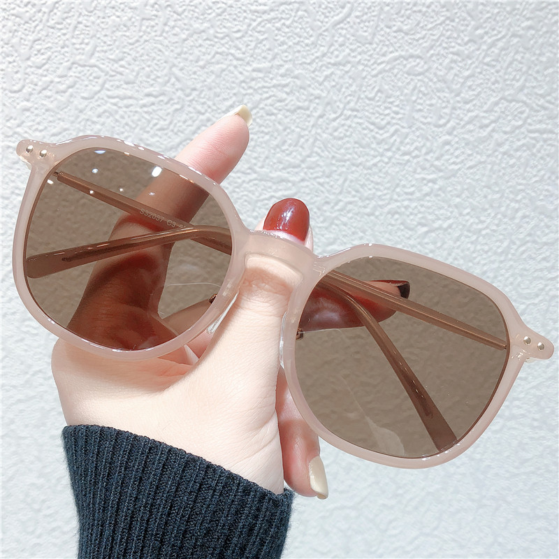 Sunglasses 2023 new net red brown sunglasses female ins polarized anti-ultraviolet big face slimming Korean version of the tide