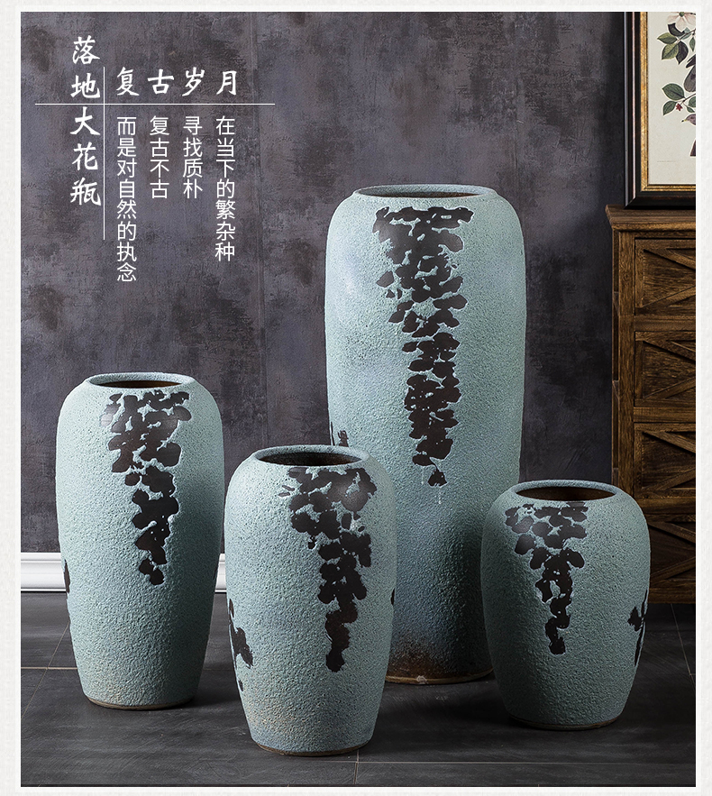 Jingdezhen ceramic vase landing large hotel decoration restoring ancient ways furnishing articles creative chamber POTS dry flower arranging flowers
