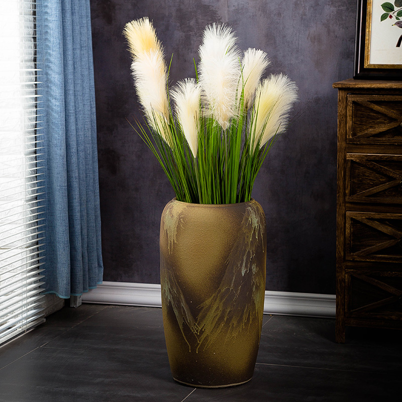 Jingdezhen ground vase large - sized ceramic home sitting room porch decoration ideas pottery flower arranging high furnishing articles to restore ancient ways