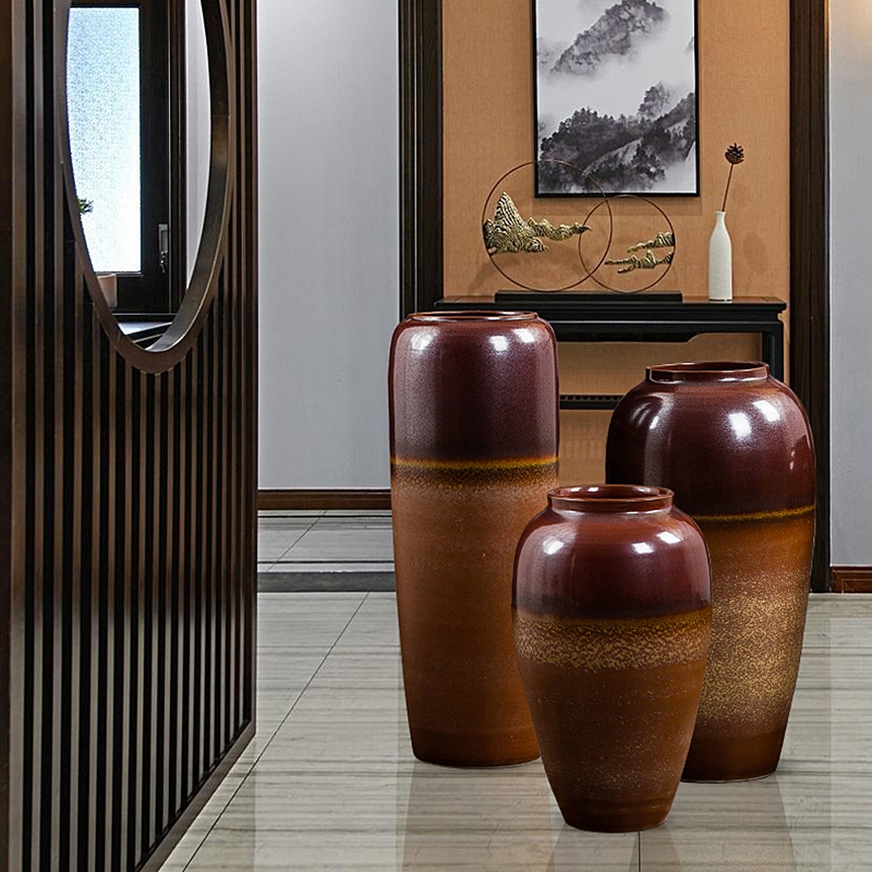 Gagarin retro ceramic floor large vases, sitting room of Chinese style household decorative flower arranging furnishing articles contracted sitting room