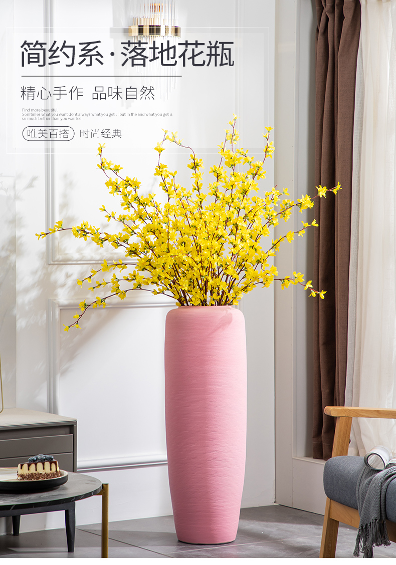 I and contracted floor vase large pink ceramic decoration place to live in the sitting room porch flower arrangement suits for