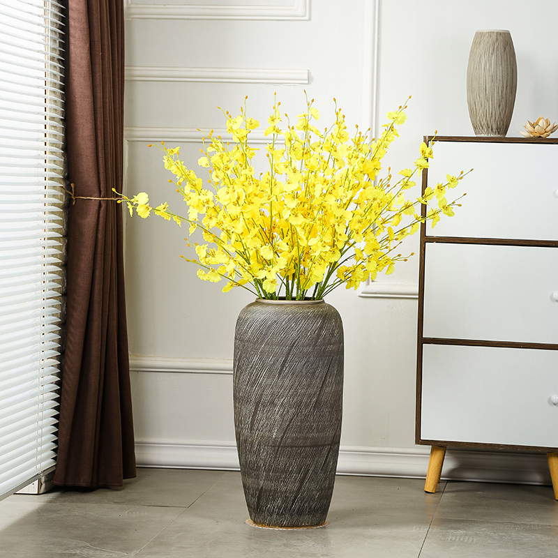 Jingdezhen ceramic vase landing dried flowers sitting room place high European large modern simple retro new arranging flowers