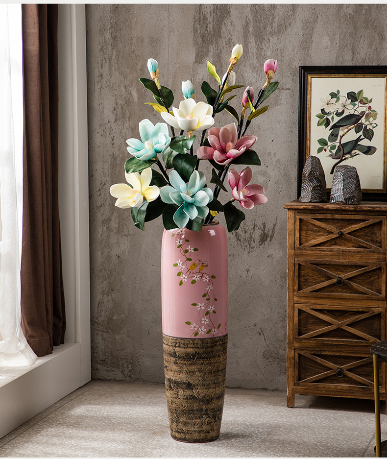 Gagarin landing simulation flower vases, ceramic large birds and flowers pink suit I and contracted sitting room adornment is placed