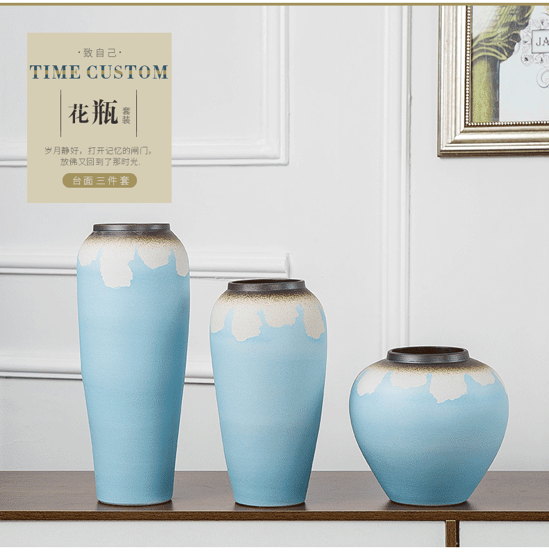 Contracted and I ceramic vases, dry flower is placed small pure and fresh living room table household hydroponic flower flower arranging flowers