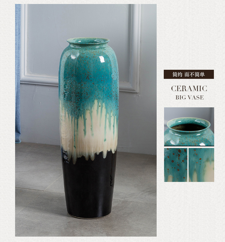 Jingdezhen ground vase large - sized ceramic Chinese style household I and contracted sitting room suit furnishing articles porch flower arranging