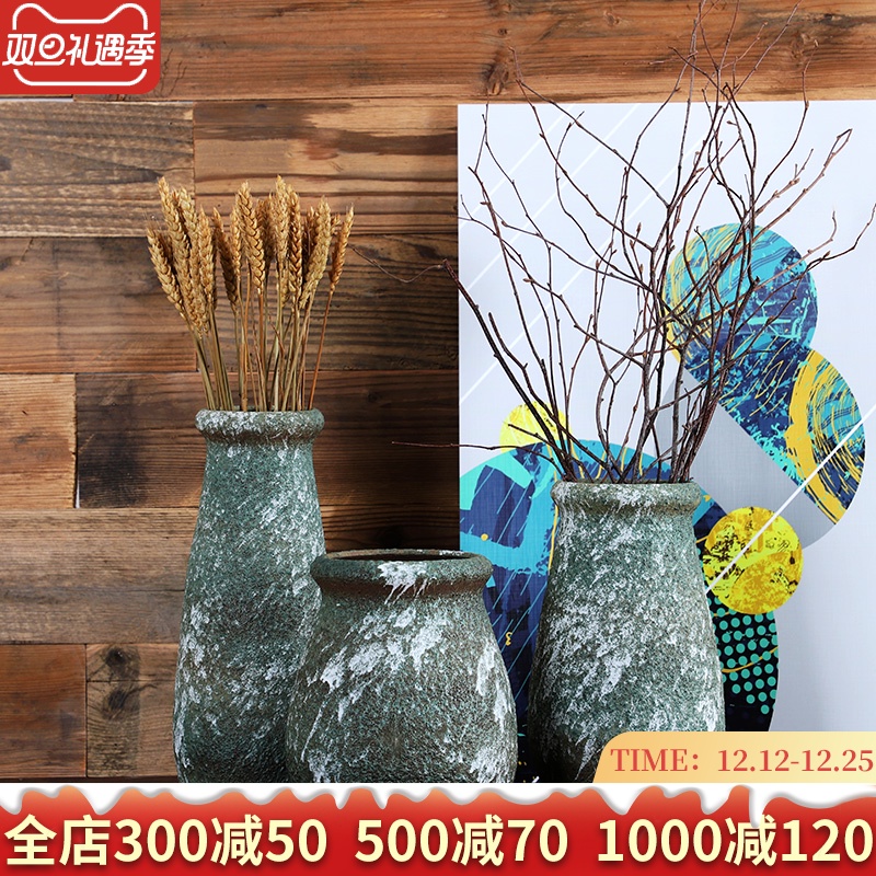 Jingdezhen ceramic vase coarse pottery basin of retro points home sitting room porch decoration ideas dry flower receptacle vessels