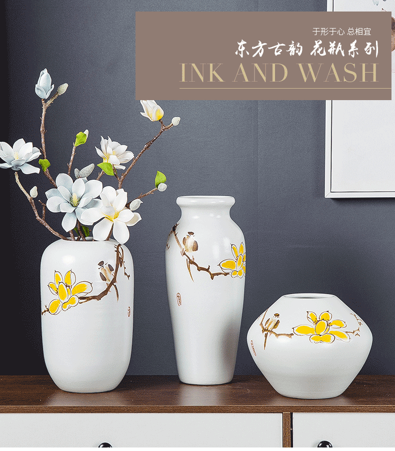 European ceramic vase simulation flower arranging place of new Chinese style household soft adornment porch decoration living room TV cabinet