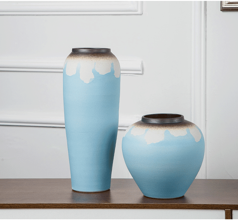 Contracted and I ceramic vases, dry flower is placed small pure and fresh living room table household hydroponic flower flower arranging flowers