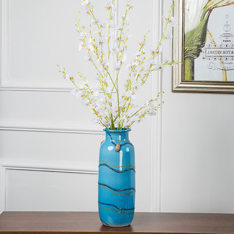 Insert jingdezhen ceramics vase home sitting room ark decoration Mediterranean dried flower flower implement creative furnishing articles