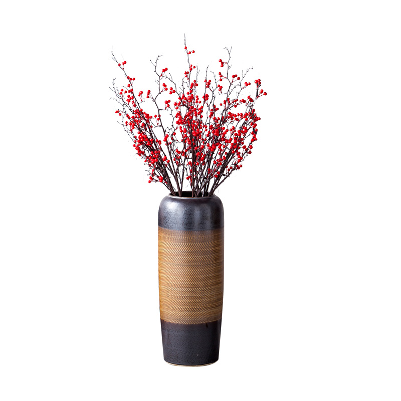 Jingdezhen ceramic vase landing place home porch dried flower adornment sitting room of I and contracted style flower arrangement