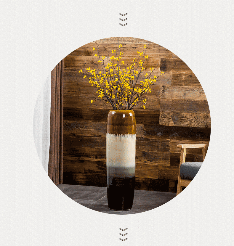 Jingdezhen up floor vase large household, sitting room adornment flower arranging high I and contracted style porch place