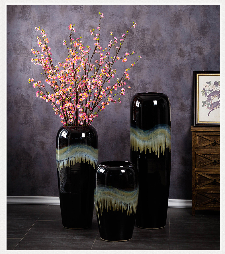 Jingdezhen ground vase I and contracted large ceramic opening taking the hotel lobby decoration flower arranging furnishing articles