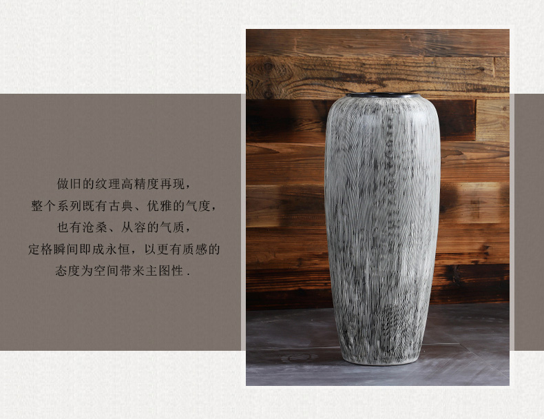 Jingdezhen ceramic vase landed large POTS European I and contracted sitting room hotel retro creative dry flower arrangement