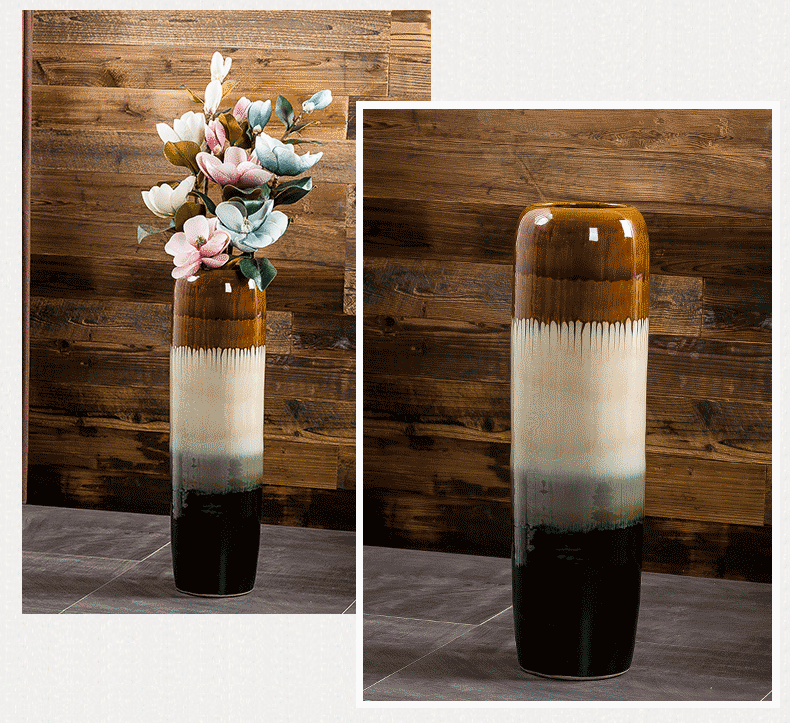 Jingdezhen up floor vase large household, sitting room adornment flower arranging high I and contracted style porch place