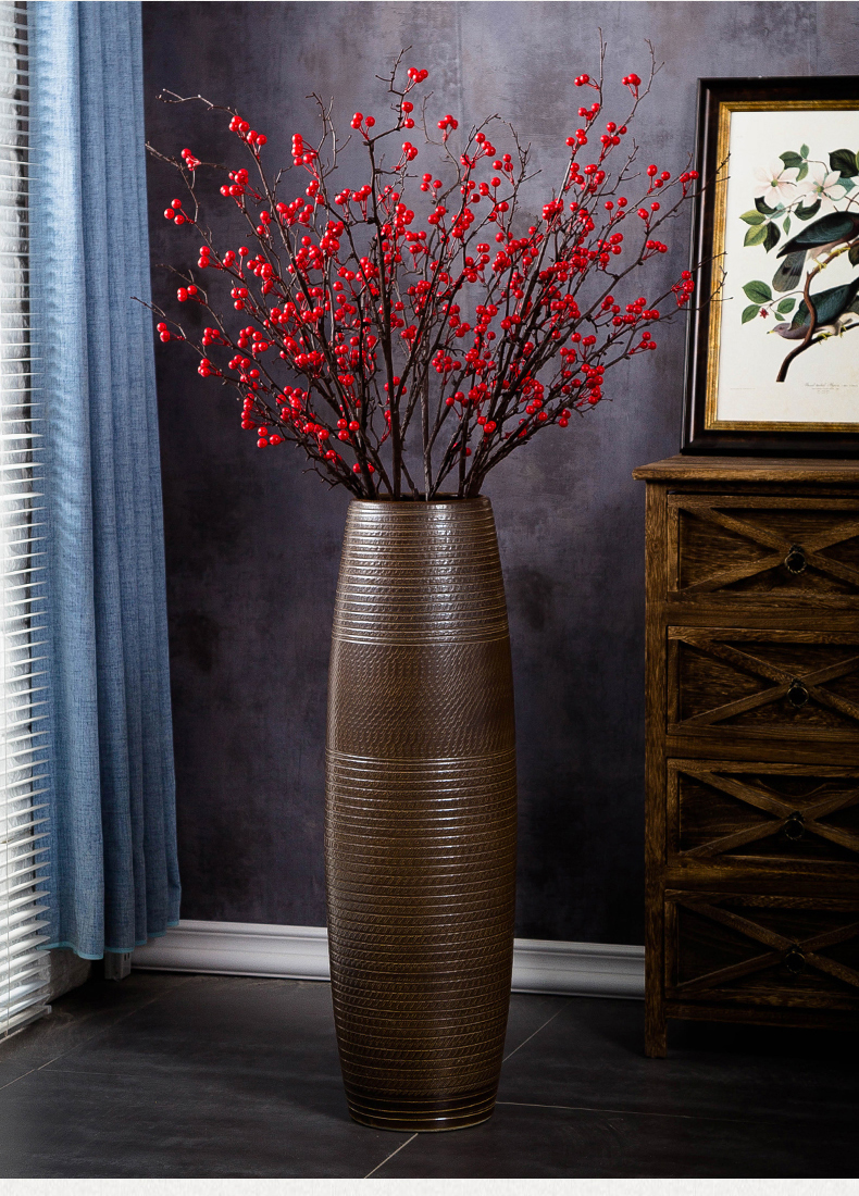 Jingdezhen ceramic vase landing large modern contracted household dry flower arranging flowers sitting room porch decoration furnishing articles