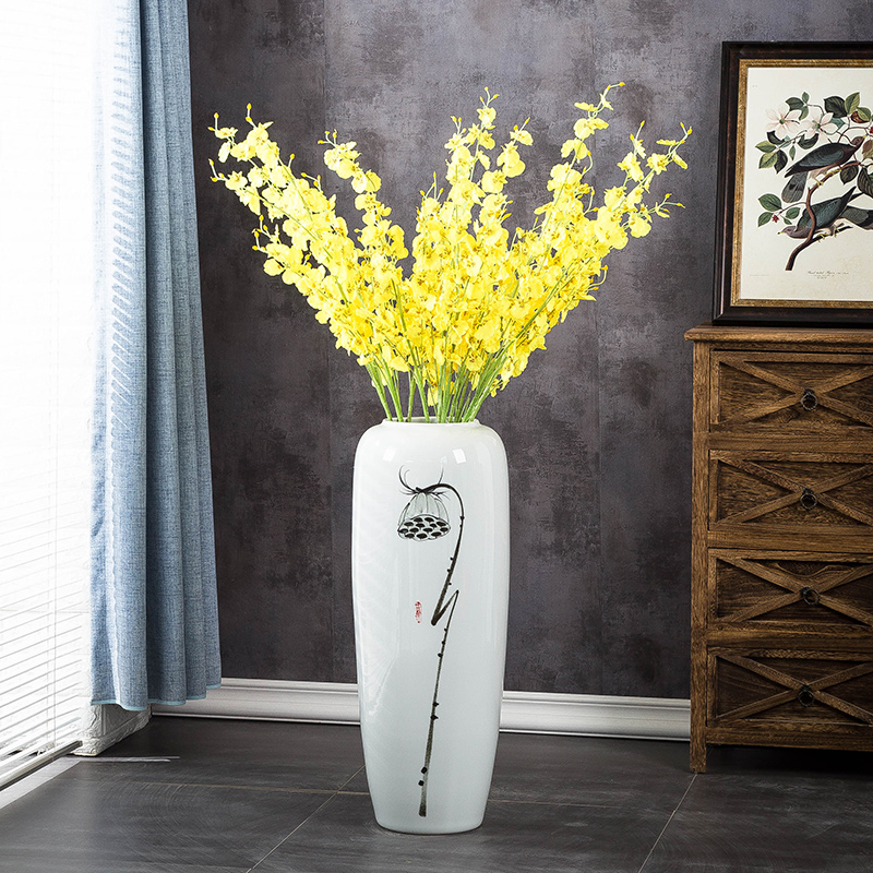 Ceramic vase landing large household adornment furnishing articles I and contracted sitting room of Chinese style porch decoration hand - made arranging flowers