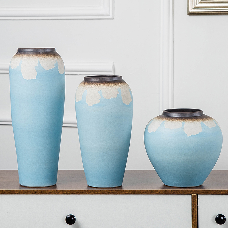 Contracted and I ceramic vases, dry flower is placed small pure and fresh living room table household hydroponic flower flower arranging flowers