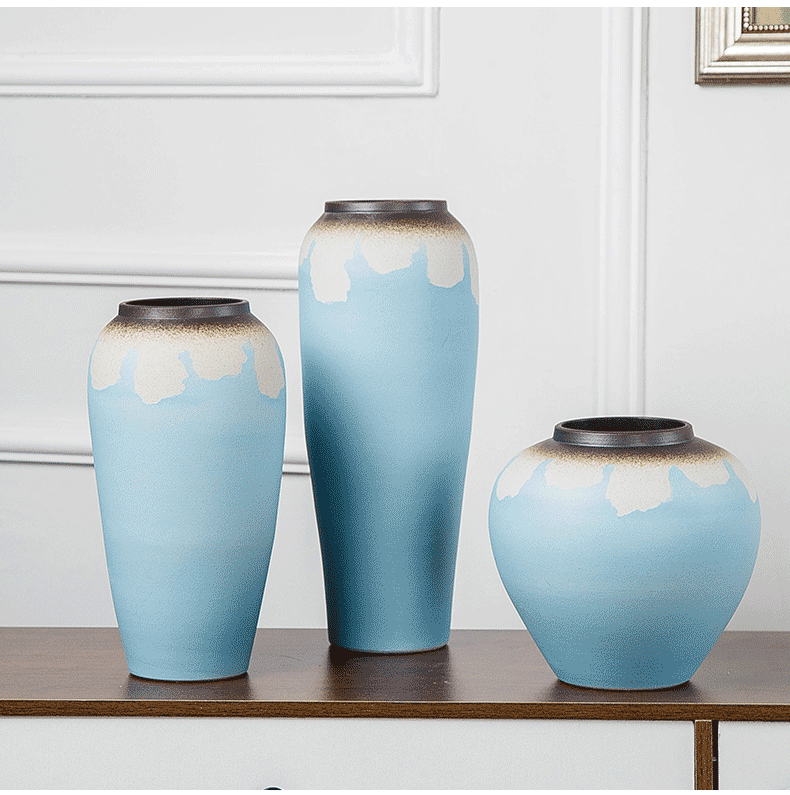 Contracted and I ceramic vases, dry flower is placed small pure and fresh living room table household hydroponic flower flower arranging flowers