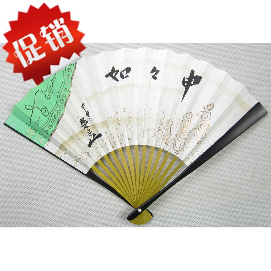 Japan reflux and wind folding fan old objects paper Benchu hand-painted bamboo and bone tea Dancing and Japanese style as a fan