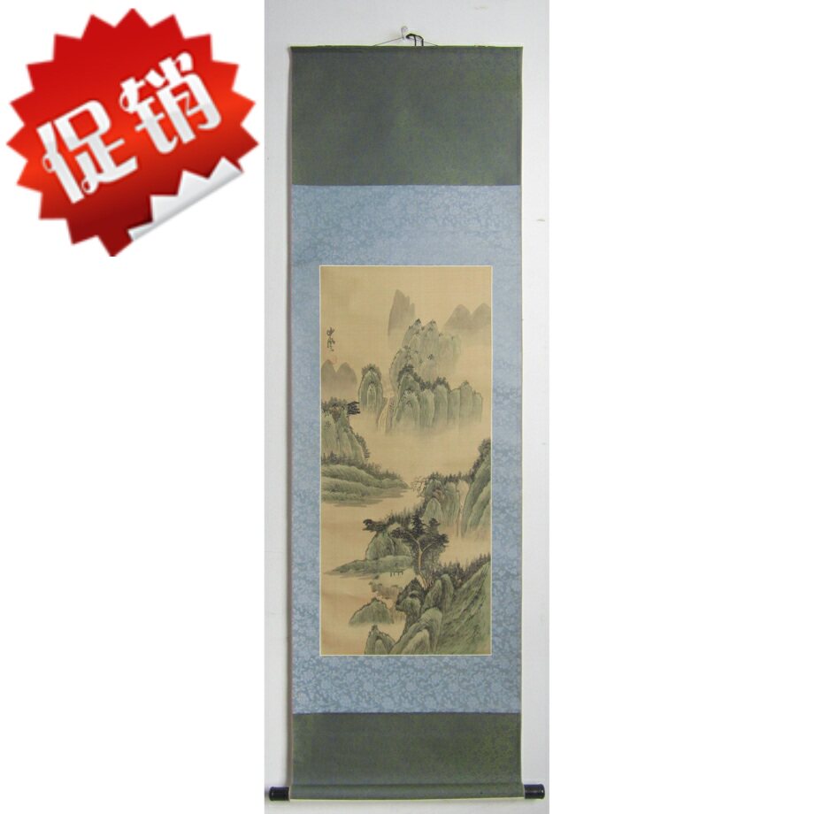Japan reflux old character painting Qing Dynasty Republic of China National painting landscape painting landscape painting hanging shaft tea painting calligraphy and painting and calligraphy and painting